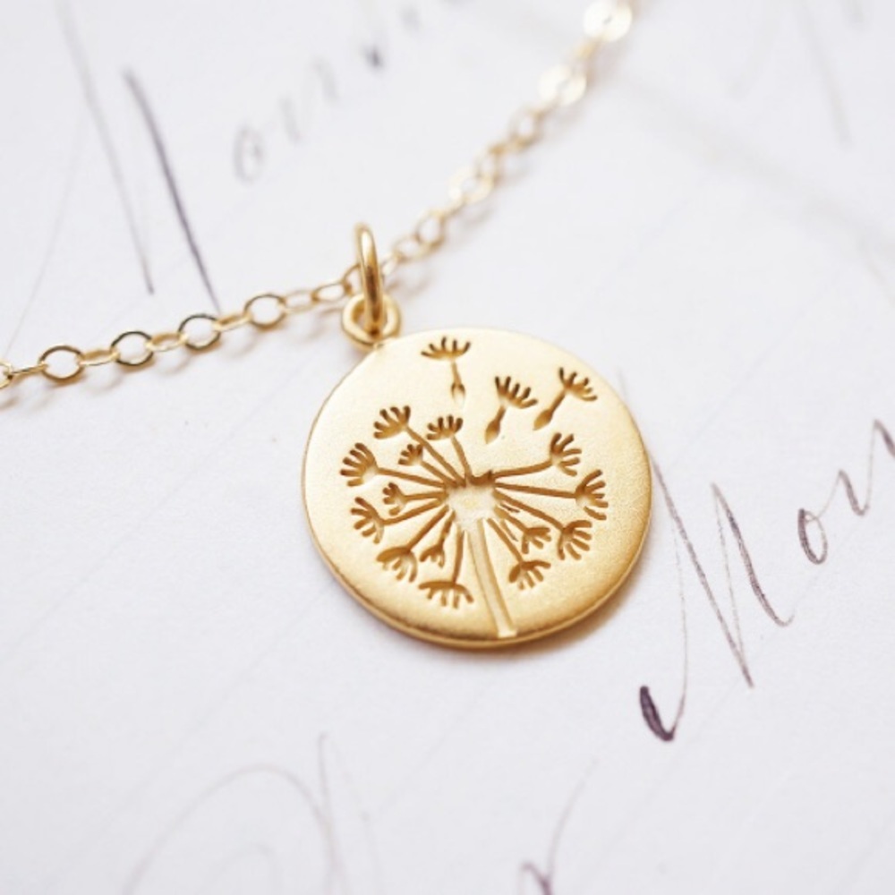 “Make A Wish” Dandelion Plant Floral Boho Necklace - Picture 2 of 6